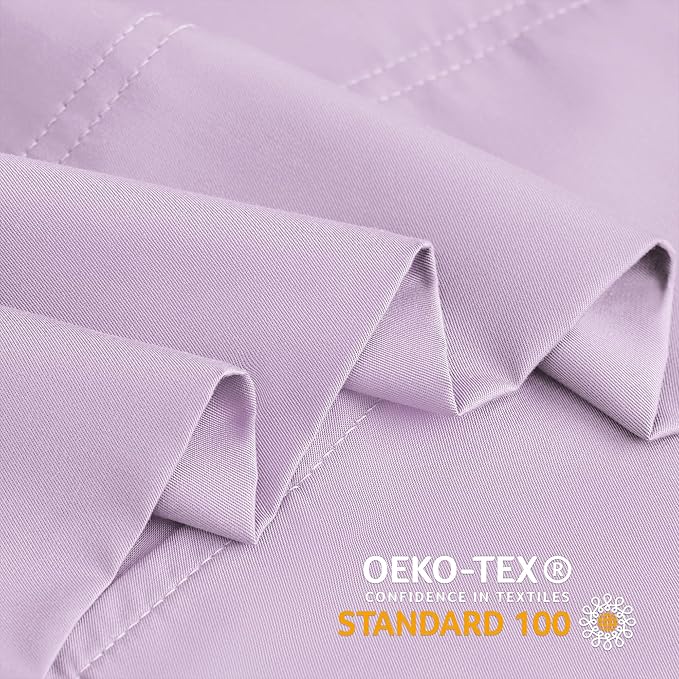 BEDELITE King Size Pillow Cases Set of 2, Rayon Derived from Bamboo, Cooling Pillow Cases for Hot Sleepers & Night Sweats, Breathable and Silky Soft Envelope Pillowcases(Light Purple, 20"x36")