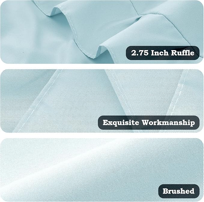 Ruffle Pillow Cases Queen Size Set of 2 – Soft Wrinkle Resistant Brushed Microfiber Ruffled Pillowcases –Envelope Pillow Shams Cover Festive Gift for Hotels,Guest Rooms 20x30 Inch (Baby Blue)