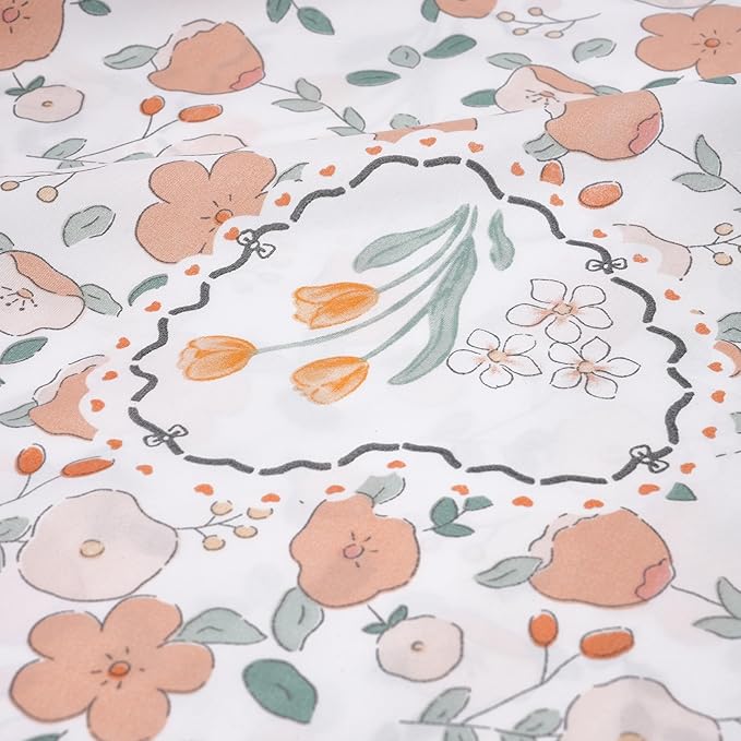 Luxurious Floral Printed Queen Size Sheet Set - 4 Piece Soft Microfiber Sheets and Pillowcases - Deep Pocket, Wrinkle-Free and Soft Bedding - Elegant Microfiber Bed Set