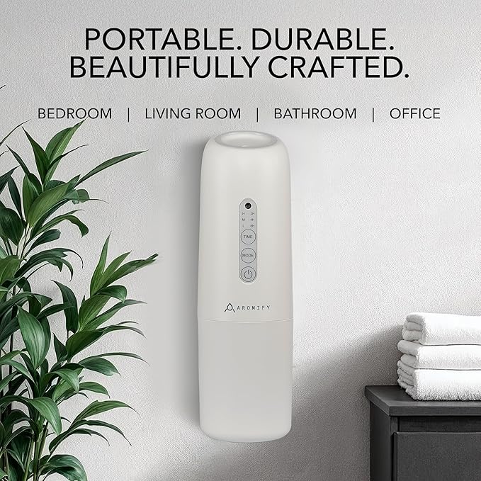 Whisper Smart Plug-in Waterless Essential Oil Diffuser – Bluetooth App Control, Silent Cold Air Atomization, 1000 Sq Ft Coverage, Safe for Kids & Pets