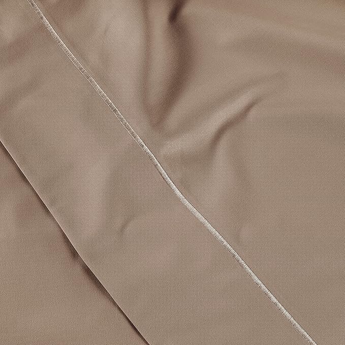 LANE LINEN Pillows Standard Size Set of 2, Soft 100% Egyptian Cotton Sateen, Cool & Smooth Pillowcases Queen - Taupe