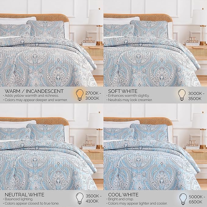 Southshore Fine Living, Inc. Twin XL Comforter Quilt Set, Dorm Bedding Essentials, Stain Resistant, Machine Washable Paisley Boho Bed Spread, Twin XL Quilt Bedspread Set w/Pillow Sham, Paisley Aqua