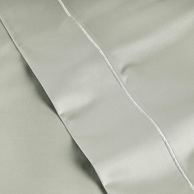 LANE LINEN Pillow Case Covers King Set of 2 100% Egyptian Cotton Sateen Soft Cool & Smooth Cases - Mineral