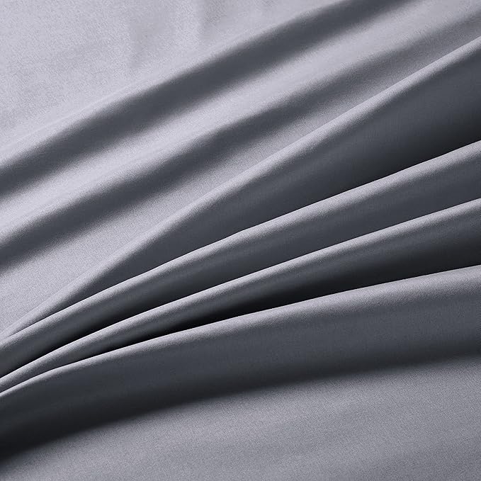 Manyshofu Extra Deep Pocket Full Size Sheets Set - Hotel Luxury 1800 Thread Count Sheets & Pillowcases - Kids Bedding Set up to 24" Mattress - Grey Bed Sheets 18-24 Inch Deep Pockets - 4 Piece